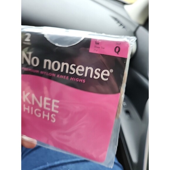 No Nonsense Nylon Knee Highs Comfort Top Sheer Toe 2 Pair Pack USA Tan Size Q - Picture 4 of 5